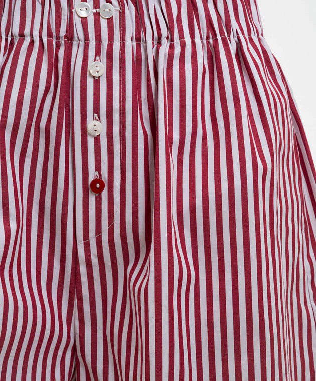 Solotre Бордовые шорты в полоску M1AB0061 изображение 5