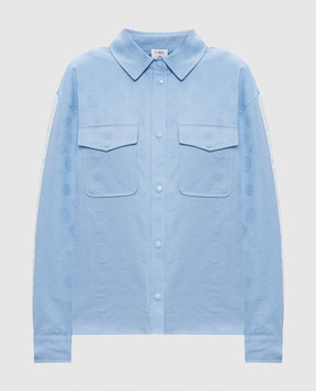 Casablanca Синяя рубашка в узор с тесьмой WSP26SH23701