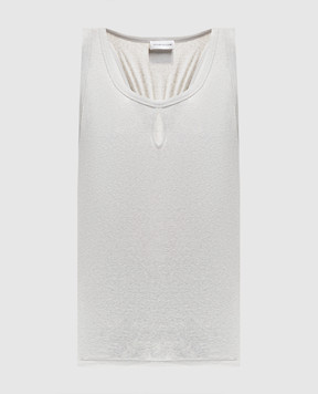 Victoria Beckham Сірий топ з льоном 1226JTP007237A