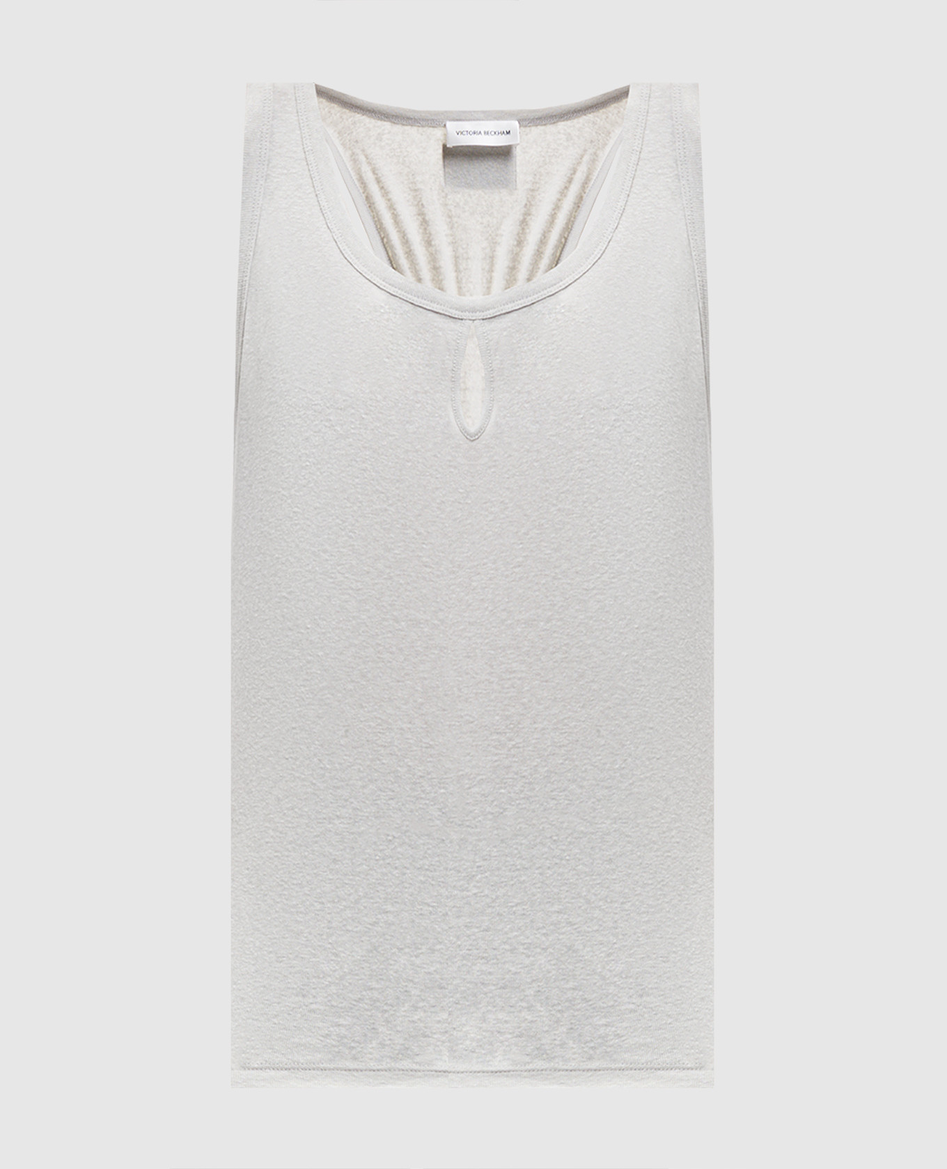 Серый топ с льном