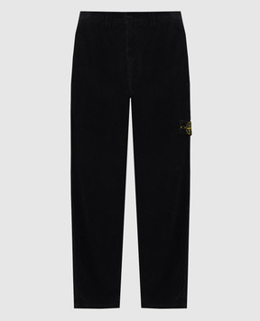Stone Island Чорні вельветові штани з патчем логотипа L2S153100059S0212