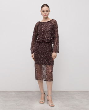 Twinset Бордова блуза з паєтками 252AP2272