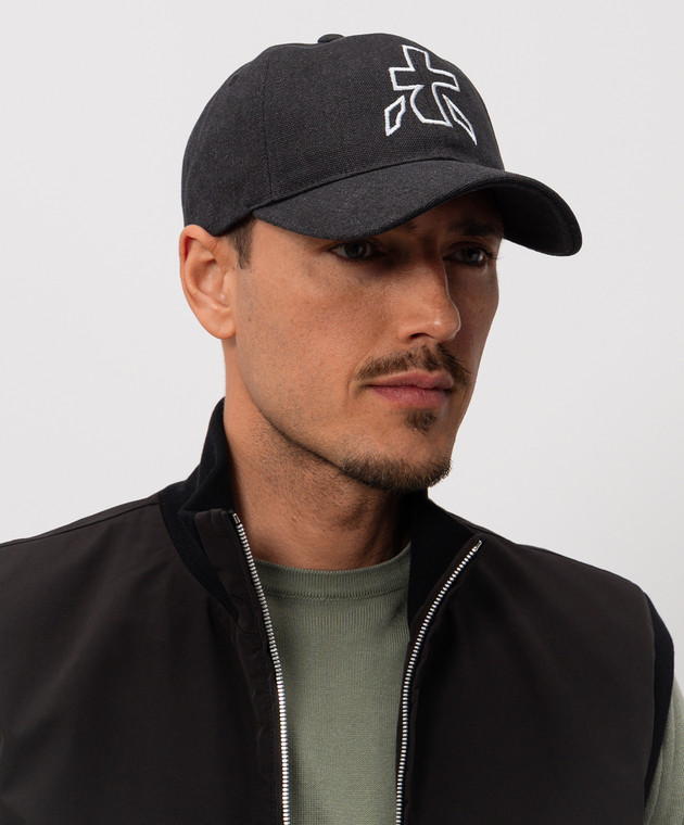 Premiata Черная кепка с вышивкой эмблемы BALL07 изображение 2