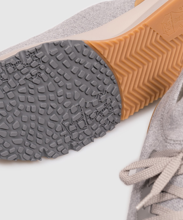 Brunello Cucinelli Серые кроссовки из шерсти MZUWLBO253 изображение 5
