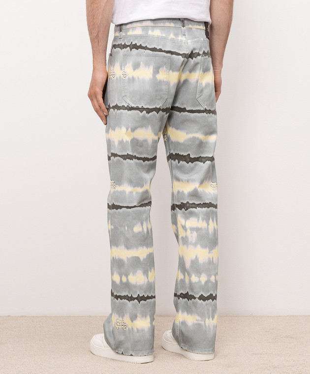 Off-White Серые джинсы с принтом Tie Dye 44MYA18JZ26D004 изображение 4