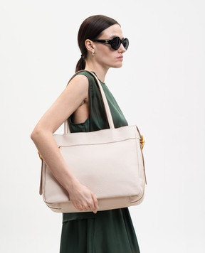 Gianni Chiarini Бежева шкіряна сумка-тоут Selena BS11773TKL