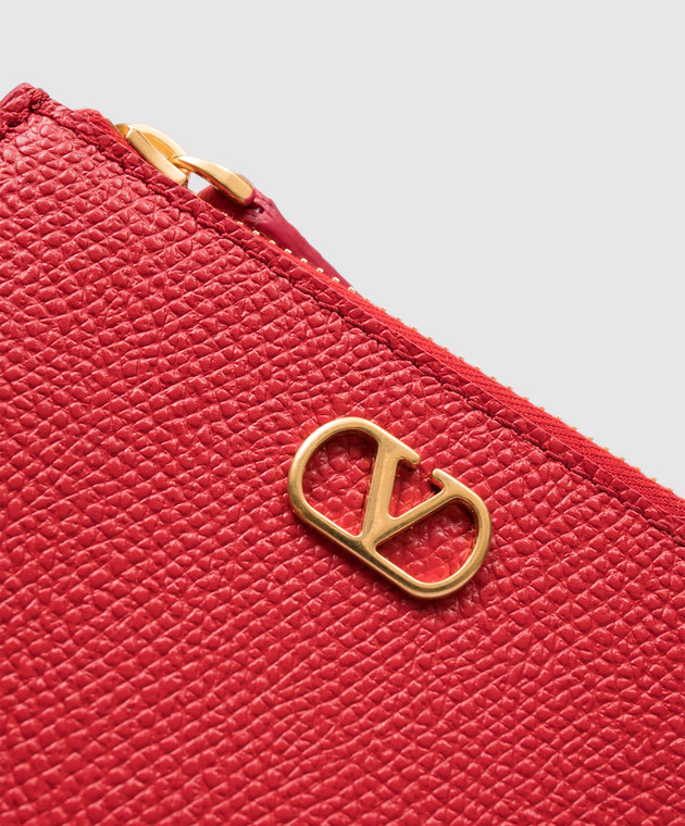 Valentino Червоний шкіряний картхолдер VLogo 9W2P0AK9SNP зображення 3