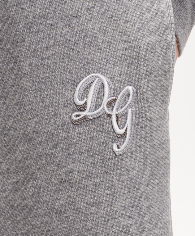 Dolce&Gabbana Серые спортивные штаны с монограммой FTC91ZGDDME изображение 5