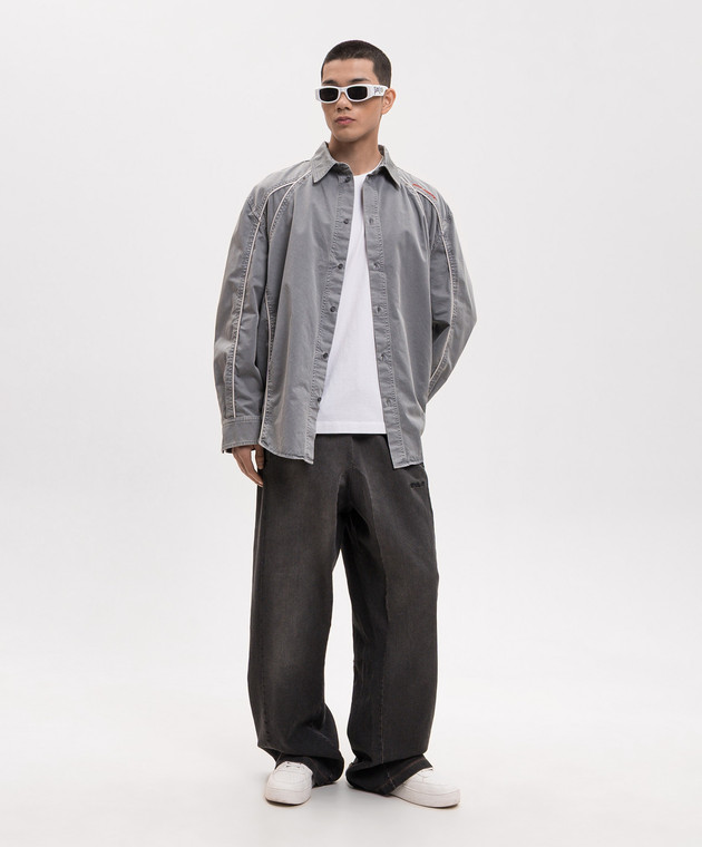 Off-White Біла футболка з принтом логотипа та емблеми 44MAA027S26J00B зображення 2