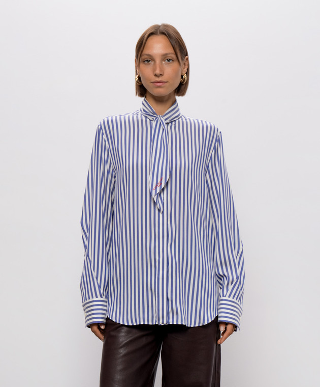 Givenchy Блузка Cocoon из шелка в полоску BW61MG16UR изображение 3
