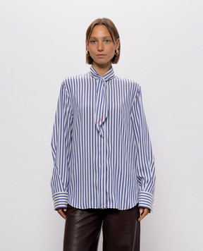Givenchy Блузка Cocoon из шелка в полоску BW61MG16UR