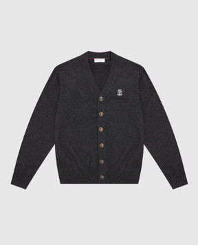 Brunello Cucinelli Детский серый кардиган из кашемира B22M10016C