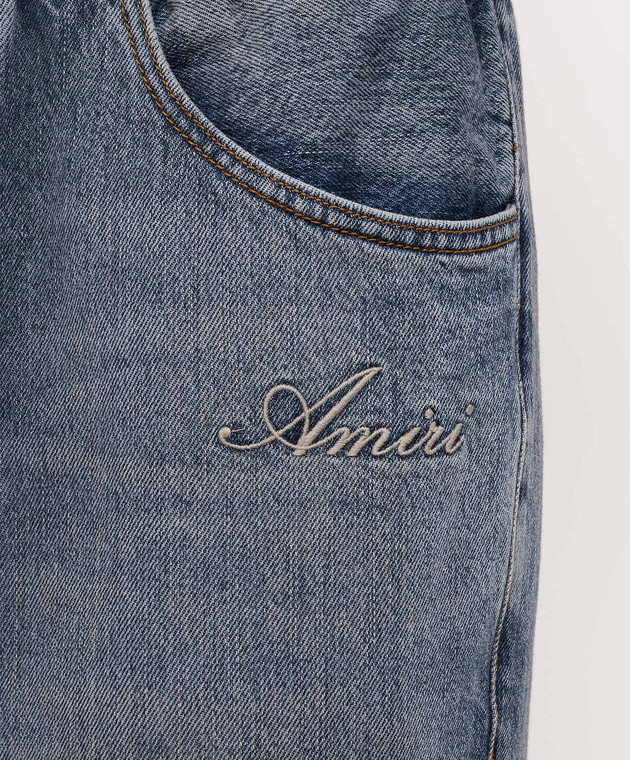 AMIRI Сині джинси з ефектом потертості AMBMJE1115 зображення 5
