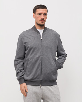 Brunello Cucinelli Серая меланжевая спортивная куртка MW8639072G