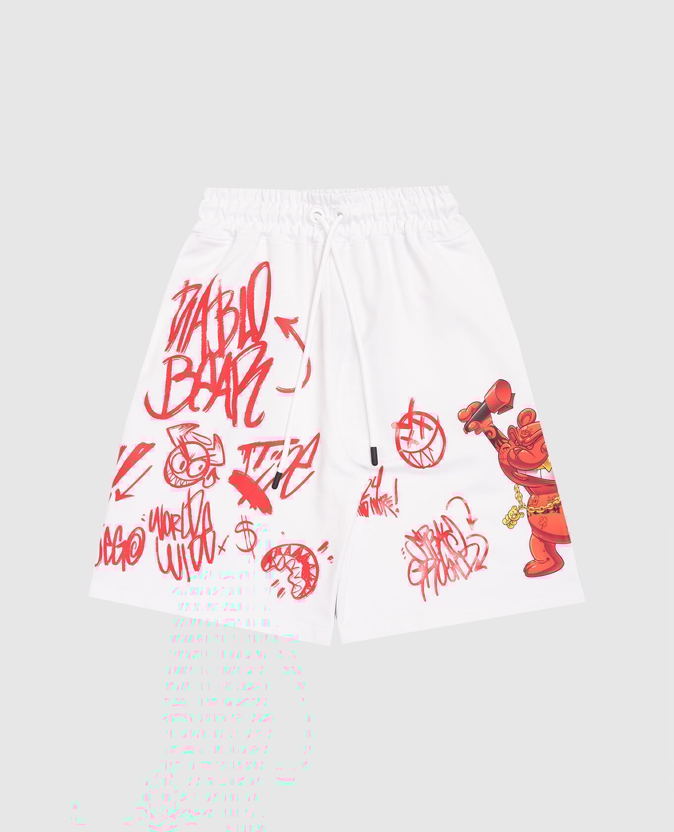 

Детские белые шорты Vandal Diablo Bear, Белый, Шорты