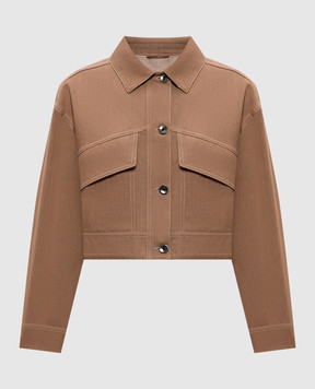 Brunello Cucinelli Коричневая джинсовая куртка с цепочкой мониль MB1257801