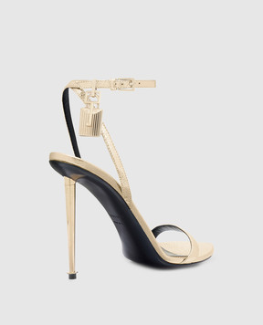 Tom Ford Золотисті шкіряні босоніжки з підвіскою W2272LSP014P