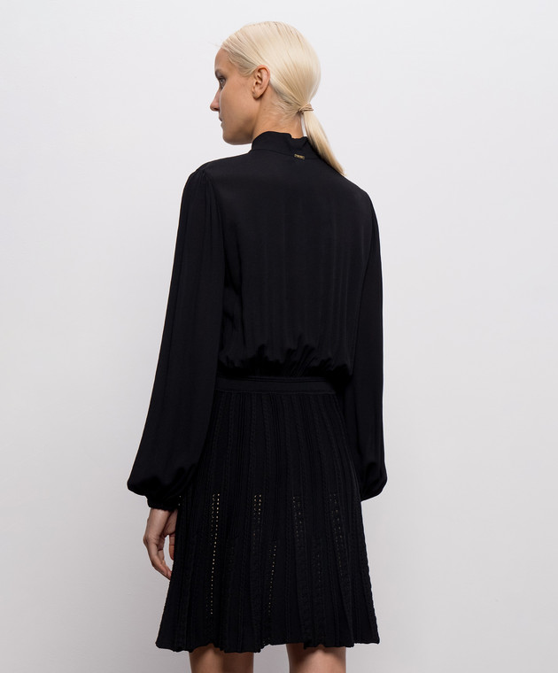 Twinset Черное платье-рубашка с фактурным узором 262TP3081 изображение 4