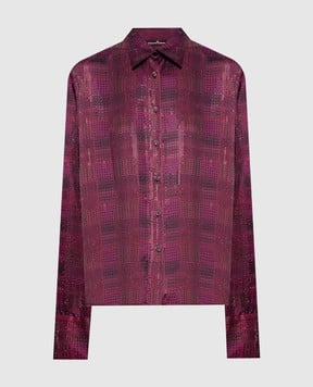 Ermanno Scervino Розовая блуза из шелка с кристаллами D492K363CTWWK