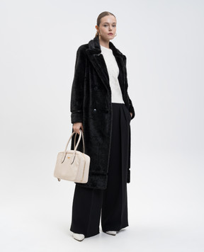 Twinset Черное двубортное пальто 252TT2152