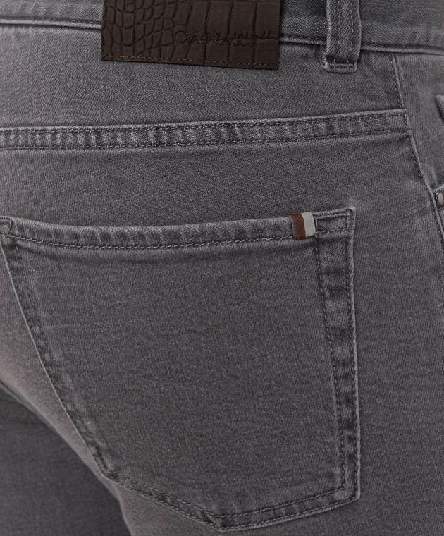 Canali Серые джинсы слим с патчем логотипа PX0102891719 изображение 5