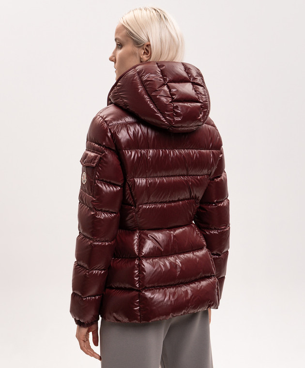 Moncler Бордовый пуховик Barante L20931A00143597Z8 изображение 4