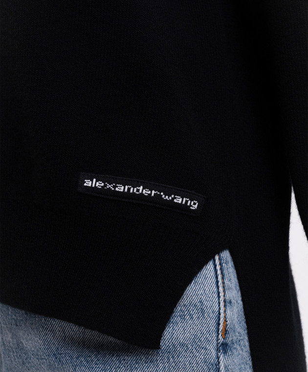 Alexander Wang Черный ассиметричный свитер с шерстью 1KC4261020 изображение 5