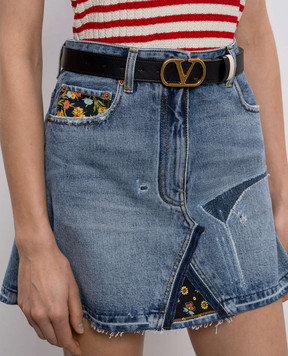 Valentino Двухсторонний кожаный ремень с эмблемой 8W2T0SQ3IYR