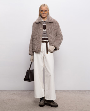 Brunello Cucinelli Кардиган з кашеміром та шовком в смужку M41855306P