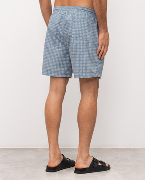 Brunello Cucinelli Синие шорты для плавания в принт MR847043