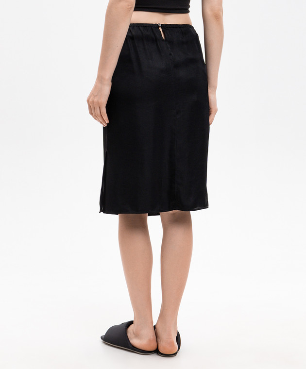 Maison Margiela MM6 Чорна спідниця з вишивкою емблеми S62ME0029M35880 зображення 4