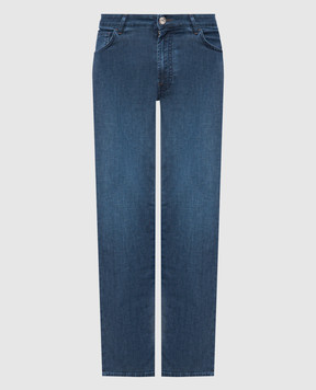 Stefano Ricci Синие джинсы с вышивкой эмблемы MST61B2130T0082