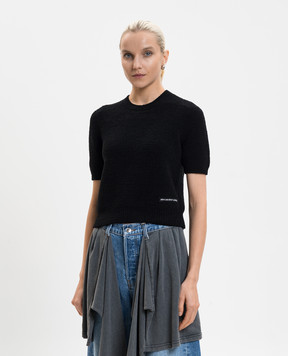 Alexander Wang Черный топ с нашивкой логотипа 4KC1261079