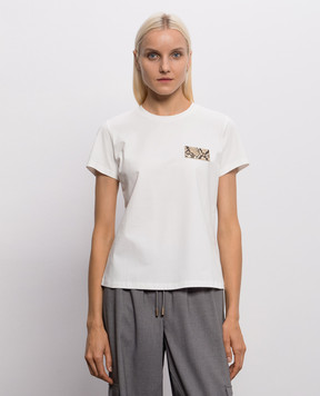 Twinset Біла футболка з нашивкою 262LI2BUU