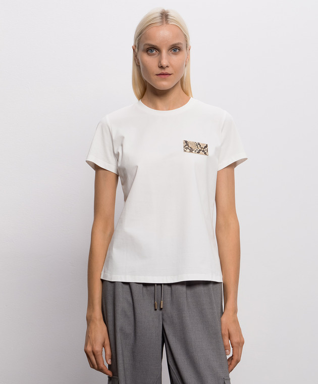 Twinset Белая футболка с нашивкой 262LI2BUU изображение 3