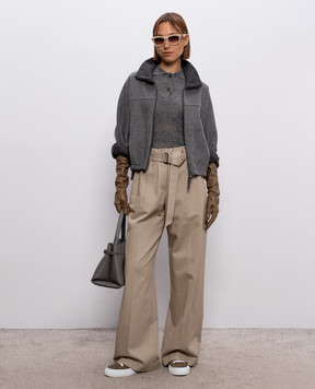 Brunello Cucinelli Бежевые брюки с цепочкой мониль MP141P9275