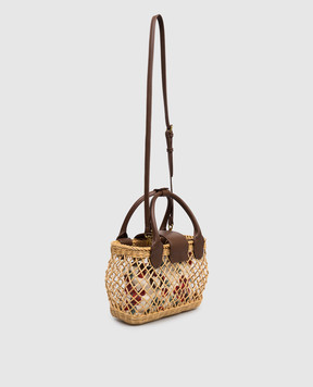 Twinset Бежева плетена сумка з лози 261TD8252
