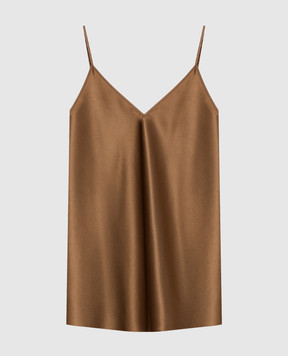 JOSEPH Коричневий топ Clea із шовку JF009634