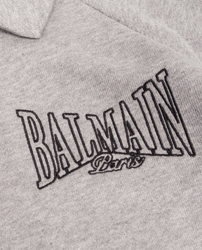 Balmain Детская серая спортивная куртка с вышивкой логотипа BZ4H20Z31881214