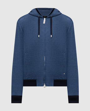 Stefano Ricci Синяя куртка с леном и шелком в виндзорской клетке MZJ6100050DN29HA