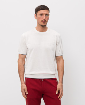 Stefano Ricci Футболка кольору айворі з візерунком монограми логотипа K616448G10F26115