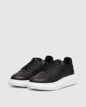 Alexander McQueen Чорні шкіряні кросівки з логотипом 831180WIAFO