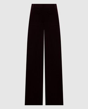 Victoria Beckham Бордовые штаны клеш Alina из шерсти 1226WTR005115S