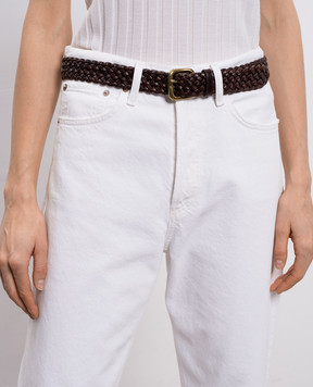 Dragon Коричневый кожаный плетеный ремень DGS66045