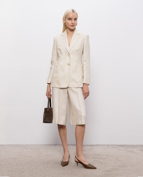 Max Mara Бежевые бермуды KAKI из льна MXMKAKI