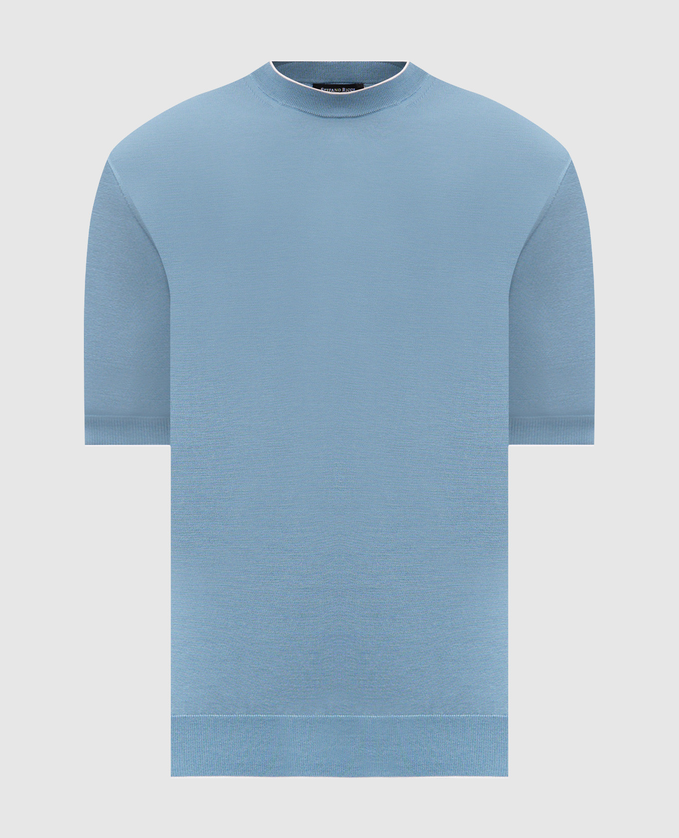 Голубая футболка из шелка