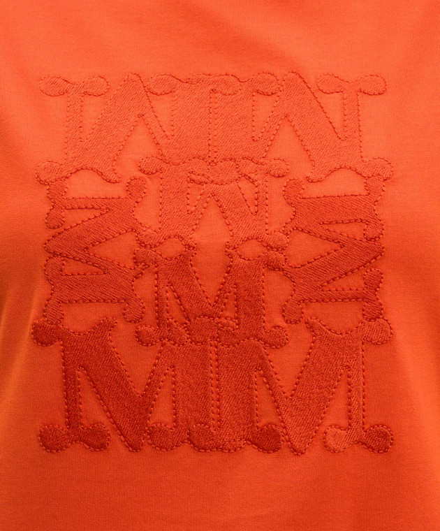 Max Mara Оранжевая футболка GIOVANE с вышивкой монограммы MXMGIOVANE изображение 5