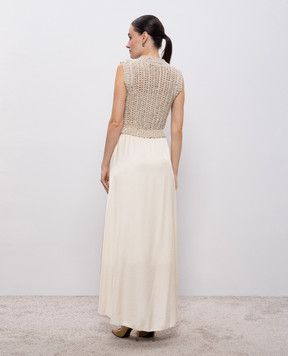 Peserico Бежева сукня міді з вовною альпаки E82089F03