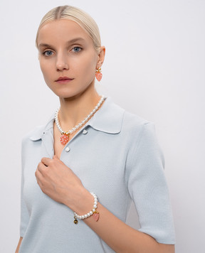 Casablanca Белые бусы Strawberry с позолотой ASP26JW36901