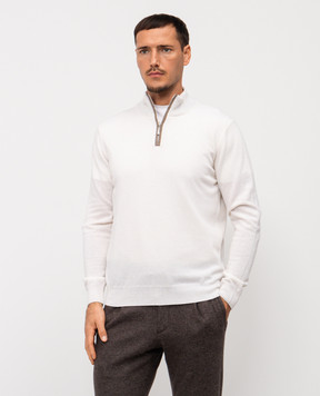 Pini Parma Білий джемпер з вовни і кашеміру HZIPOFF